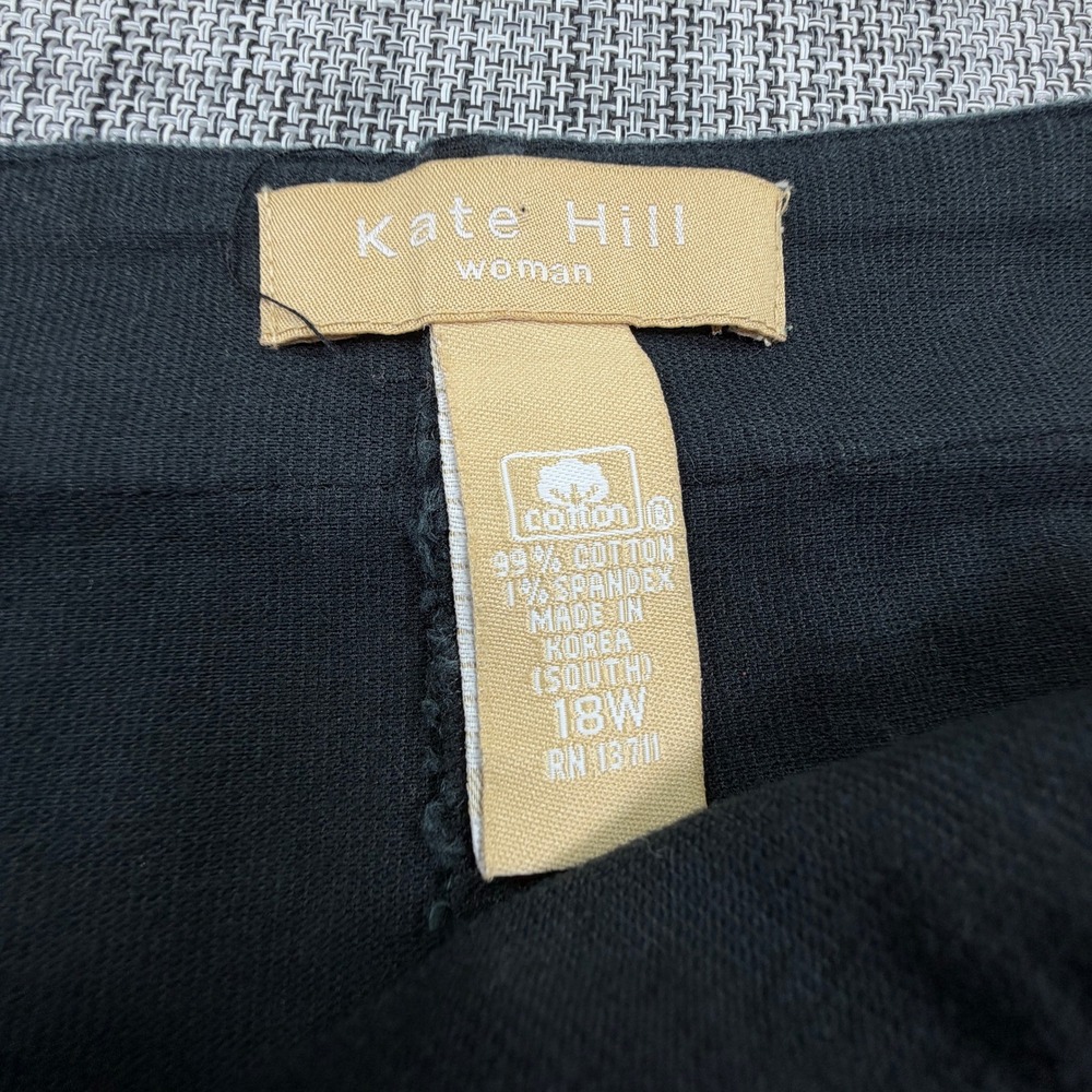 Kate Hill Womens Wrap Skirt Tagged 18W Altered Black Palm Trees Embroidered - Picture 3 of 6
